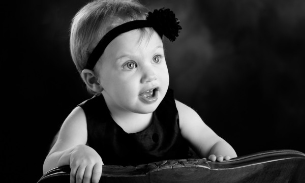 A black and white studio portrait created by Isabelle Guillen in A black and white studio portrait created by Isabelle Guillen in