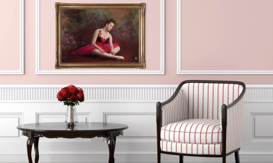 Wall portrait in home. Studio in Plano, Texas, Isabelle Guillen Wall portrait in home. Studio in Plano, Texas, Isabelle Guillen